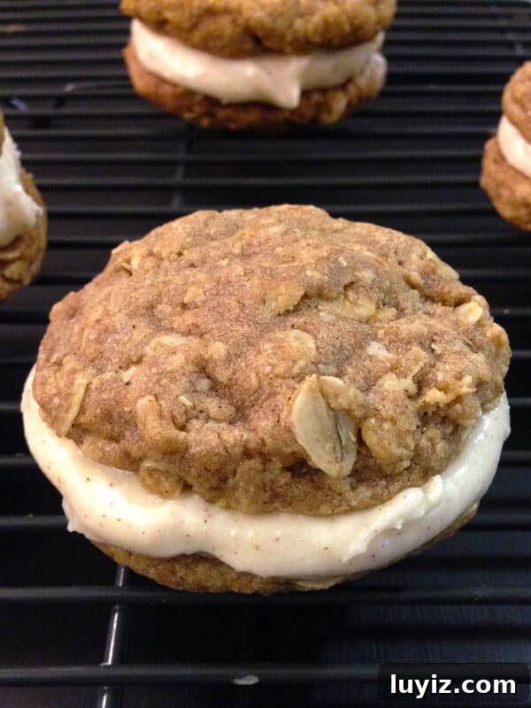 Brown Butter Oatmeal Sandwich Cookies with Creamy Filling 3 Oatmeal Sandwich Cookies
