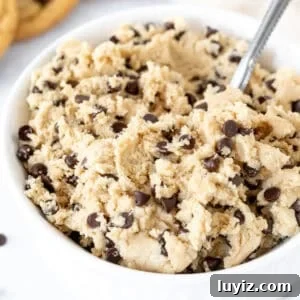 Safe-to-Eat Cookie Dough Recipe: No-Bake Enjoyment 8 Bowl of edible chocolate chip cookie dough