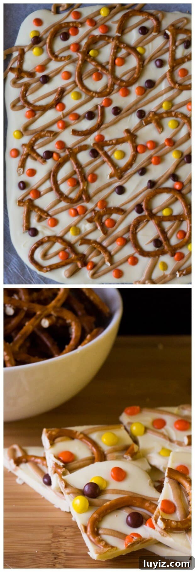 Halloween Peanut Butter Pretzel Bark Recipe — Spooky Sweet & Salty Treat 4 Salty & Sweet Halloween Peanut Butter Pretzel Bark. Completely addictive - this super easy recipe is a total crowd favorite!