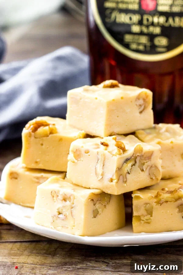 Maple Fudge Recipe - made with only 4 ingredients. 