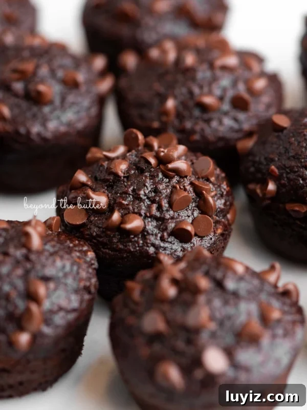 Mini chocolate banana muffins.